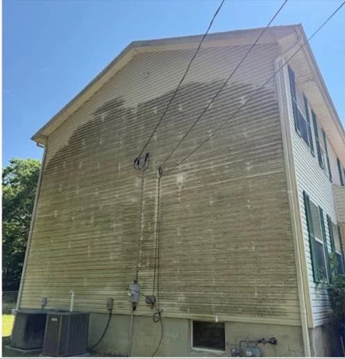 House siding before washing